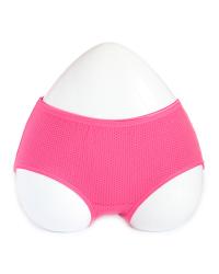 Magenta Dotted Mid Waist Cotton Panty
