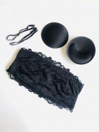Black Lace Tube with Detachable Foam and Strap