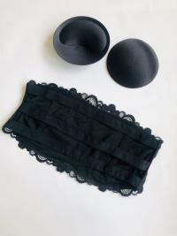 Black Lace Tube with Detachable Foam and Strap