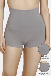 Zivame Tummy Control Midwaist Boyshort Panty For Women - Grey