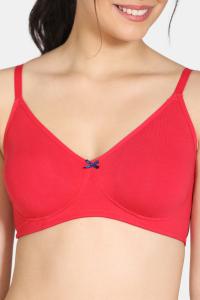 Zivame Modern Grounds Double Layered Non Wired 3/4th Coverage T-Shirt Bra - Lipstick Red