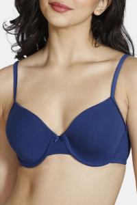 Zivame Summer Love Padded Wired 3/4th Coverage T-Shirt Bra-Blue Depth