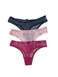 Pack of 3 Bow Designed Lace Thongs
