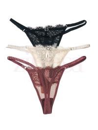 Pack of 3 Lacey Strap Thongs