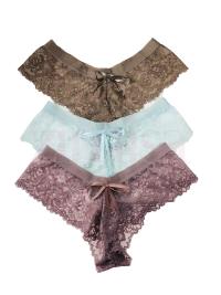 Pack of 3 Bow Designed Lace Thong