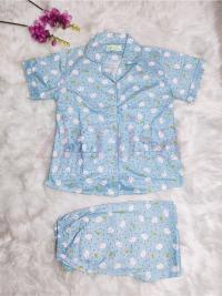 Cute Animal Printed Sky Blue Pajama Set