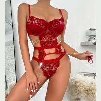 Red Lace Chain Garter Lingerie Set