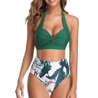 Green Halter Neck Two Piece Swimsuit