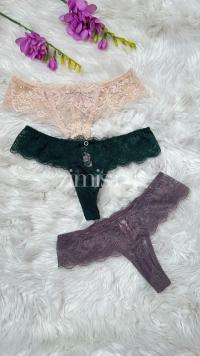Pack of 3 Lace Thongs