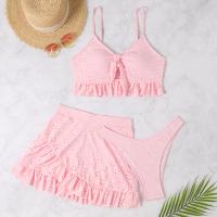 Dotted Three Piece Swimsuit with Skirt