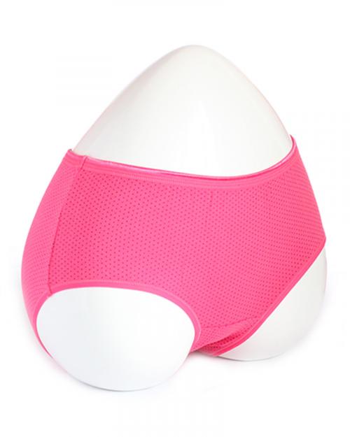 Magenta Dotted Mid Waist Cotton Panty