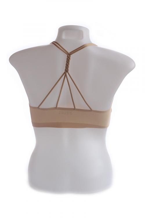 Beige Seamless Cage Bra with Braided Back Design (Free Size)