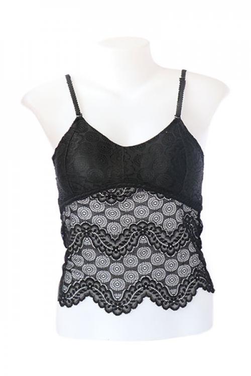 Padded Lace Bralette with Adjustable Straps