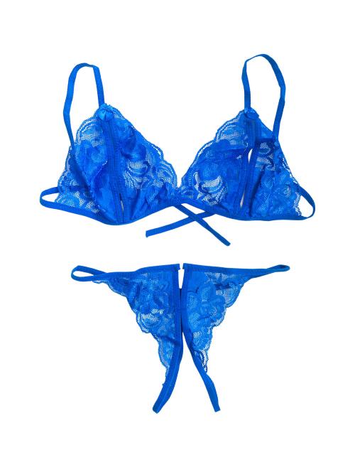 Blue Lace Lingerie Set