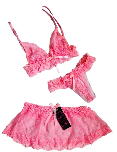 Pink Lace Lingerie Set