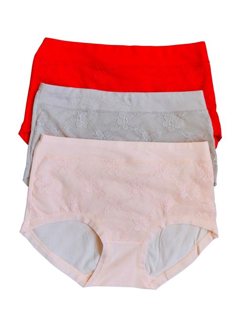 Front Lace Design Cotton Panties Combo 1