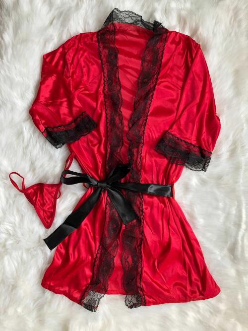 Red Nighty Design Robe Sleepwear