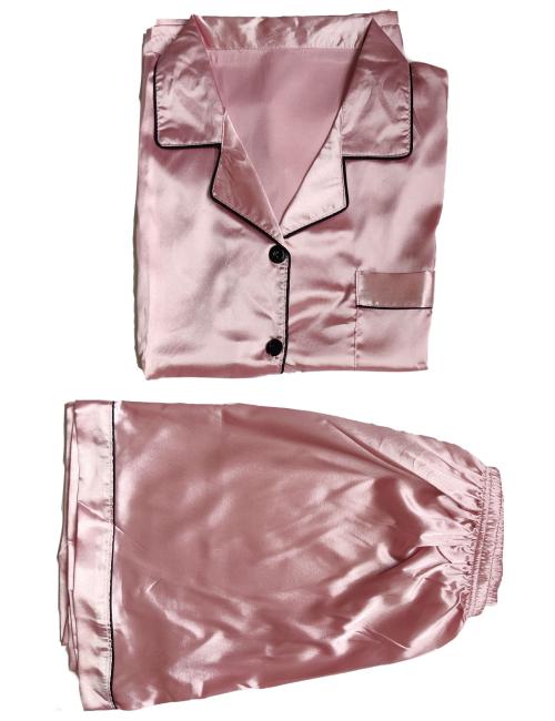 Light Pink Half Sleeved Two Piece Silk Pajama Set