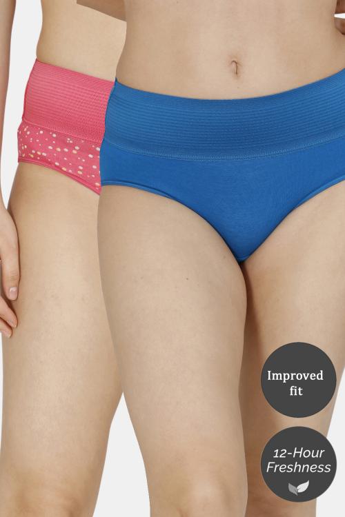 Zivame (Pack of 2) Tummy Tucker Hipster High Rise Anti-Microbial Panty For Women - Mykonos Fruit