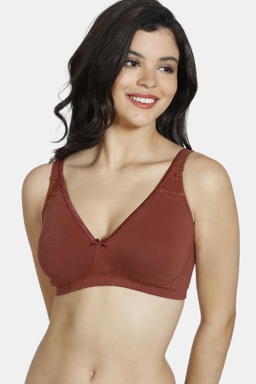 Zivame Basics Double Layered Non Wired 3/4th Coverage Bra - Brown