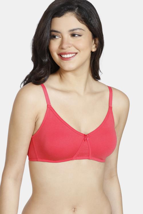 Zivame Beautiful Basics Double Layered Non Wired 3/4th Coverage T-Shirt Bra - Teaberry