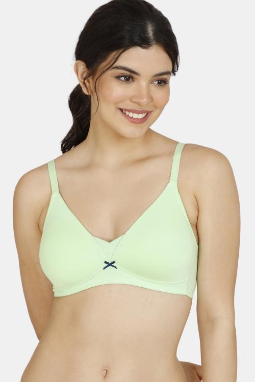 Zivame Modern Grounds Padded Non Wired 3/4th Coverage T-Shirt Bra - Green