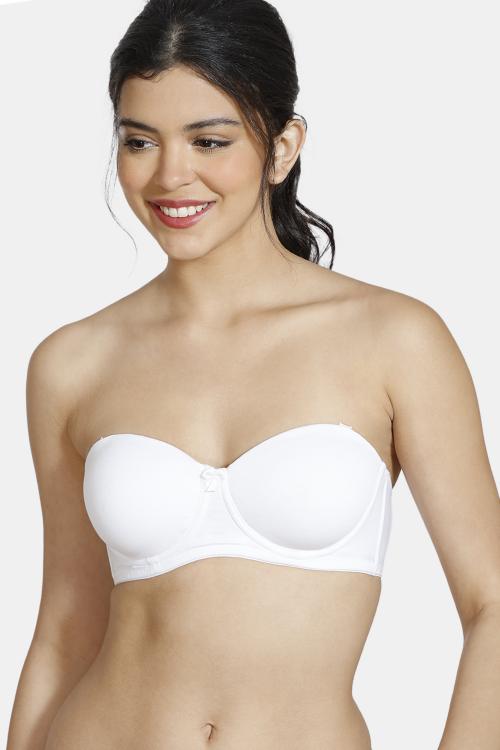 Zivame Padded Wired 3/4th Coverage Strapless Bra-Snow White