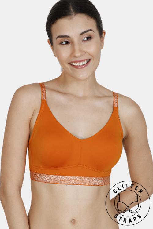 Zivame Shine & Shimmer Double Layered 3/4th Coverage T-Shirt Bra - Autumn Maple