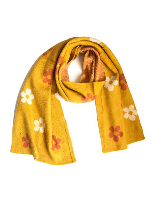 Floral Print Double Sided Woolen Scarf