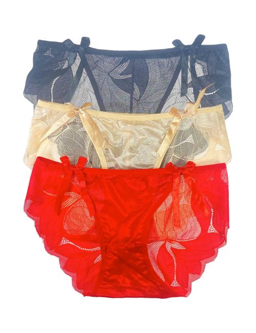 Pack of 3 Bow Design Lace Panty