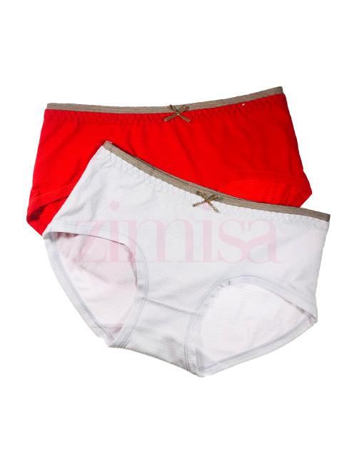 Pack of 2 Textured Bow Design Regular Panty