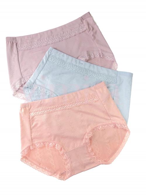 Pack of 3 Lace Bordered Soft Cotton Regular Panty