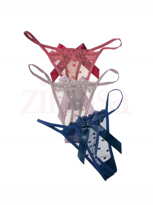 Pack of 3 Bow Designed Thongs