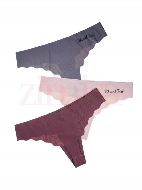 Pack of 3 Seamless Lining Thongs