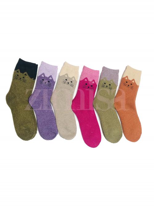 Cat Printed Woolen Socks