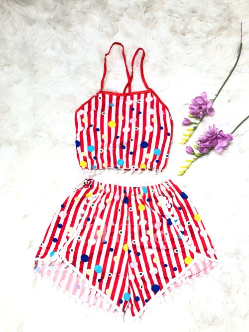 Dotted Lining Two Piece Swimsuit