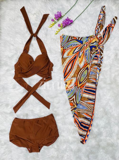 Three Piece Swimsuit with Coverup