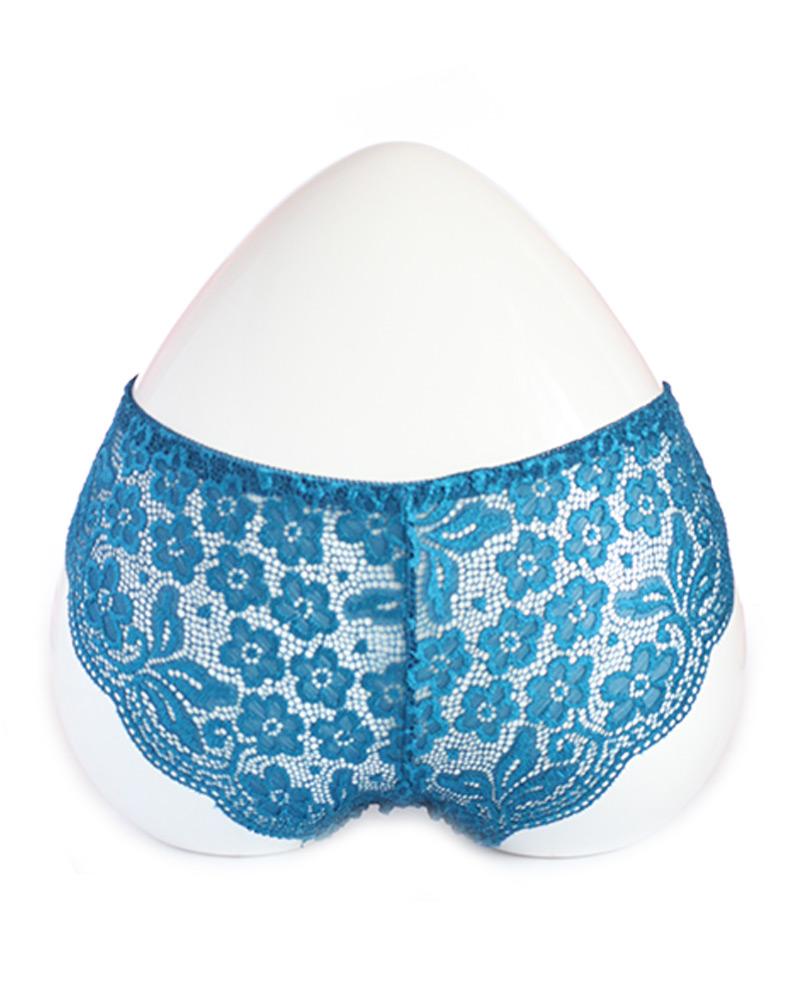 Peacock Blue Floral Lace Panty