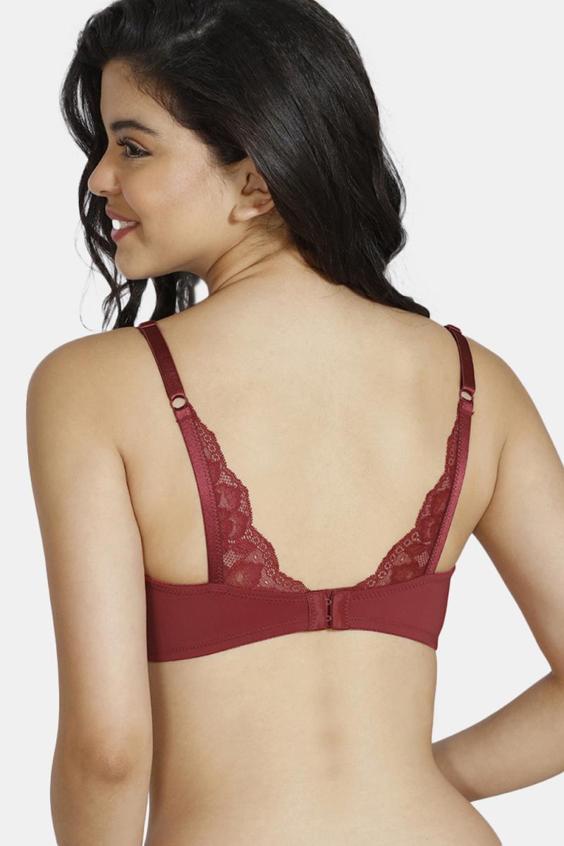 Zivame Padded Non Wired 3/4th Coverage T-Shirt Bra - Sundried Tomato
