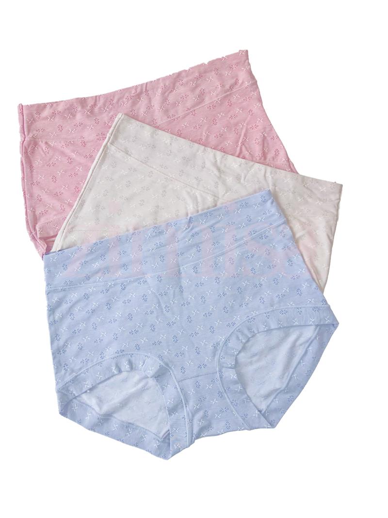 Pack of 3 Printed Cotton High Waist Panty