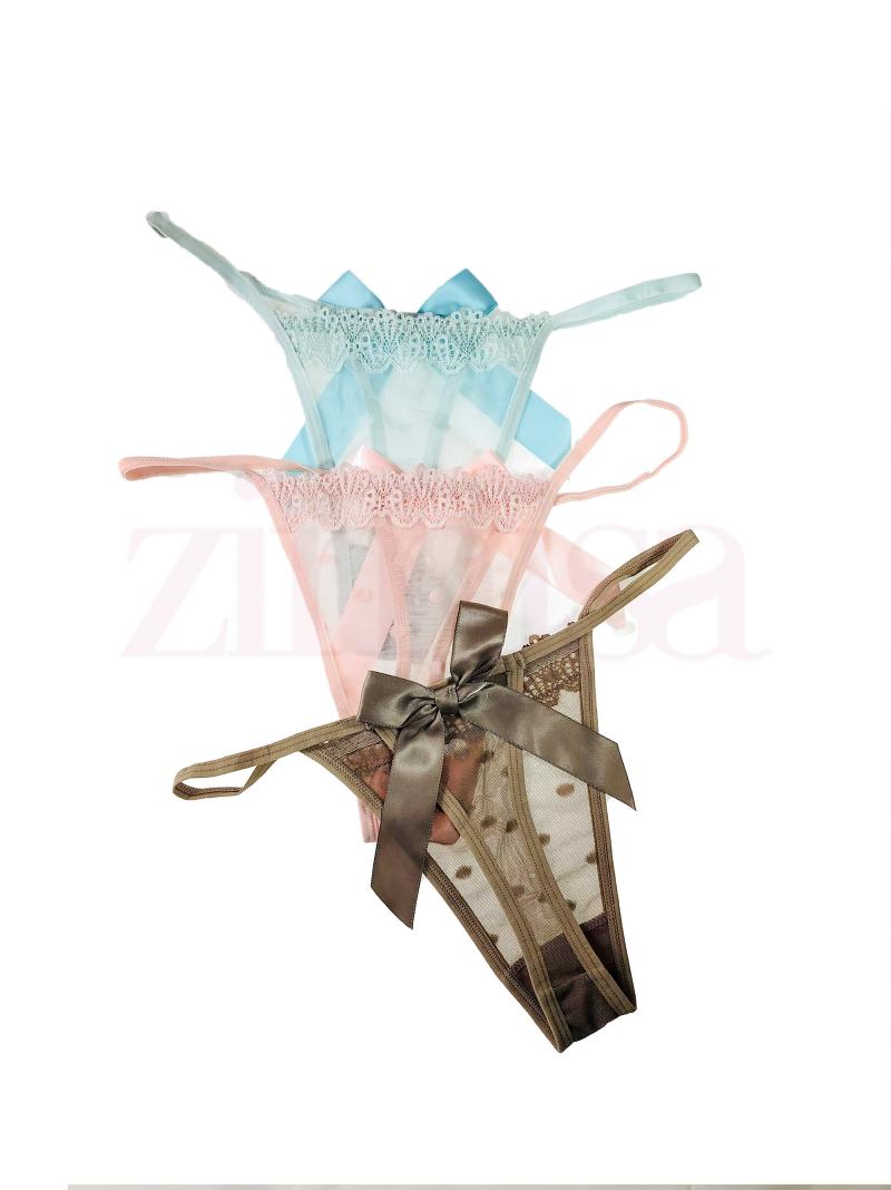 Pack of 3 Bow Designed Thongs