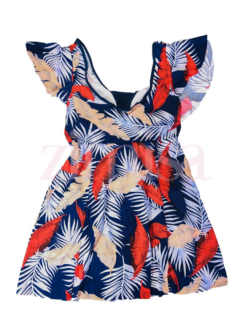 Colorful Floral Printed Plus Size Swimsuit