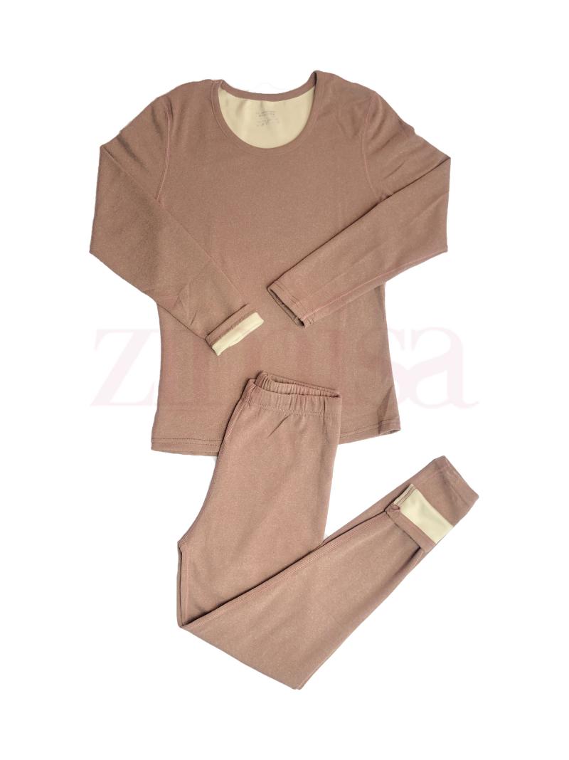 Round Collar Thermal Set with Fleece