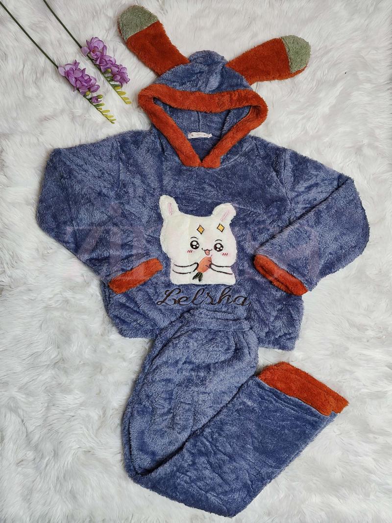 Lelsha Printed Hooded Pajama Set