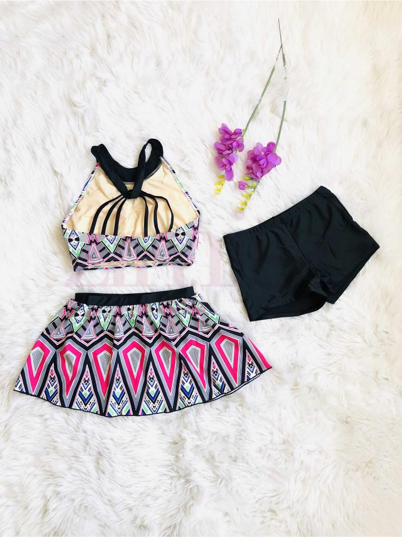 Colorful Printed 3 Piece Swimsuit