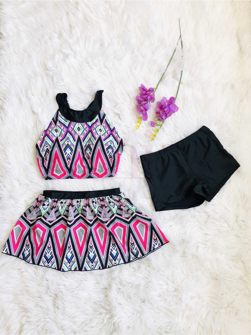 Colorful Printed 3 Piece Swimsuit