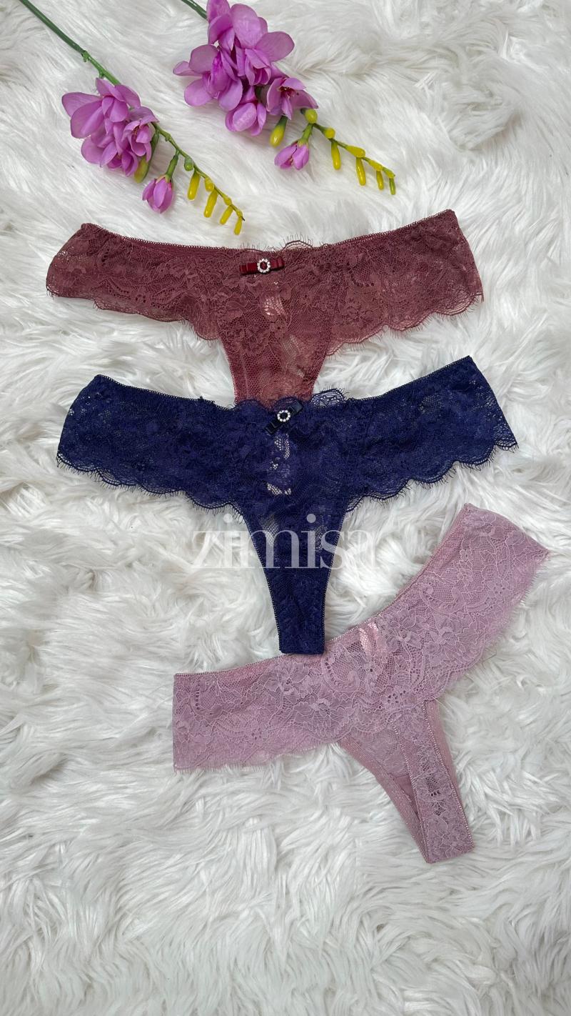 Pack of 3 Lace Thongs