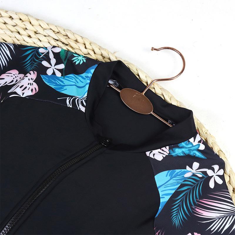 Floral Half Sleeve Sporty Swimsuit